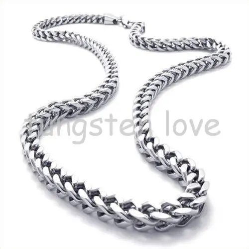 

22 inch New Silver Color Chunky Necklace Mechanic Style Stainless Steel Mens Big Chunky Necklaces