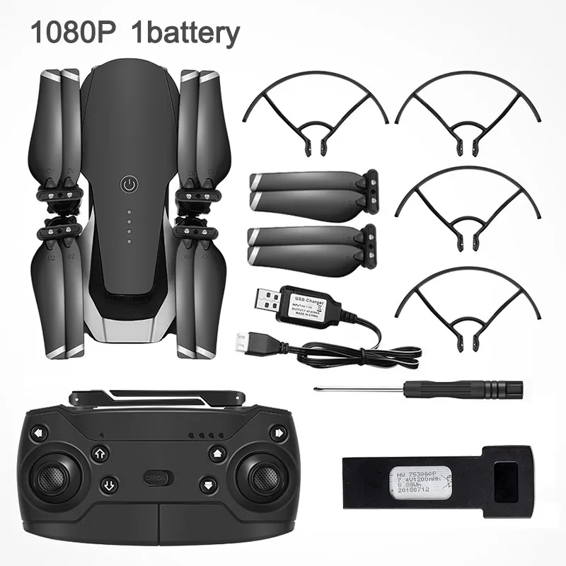One Battery 1080P Eachine E511S 2,4G 4CH gps 6-axis gyro Dynamic Follow wifi FPV с камерой 1080P 16 минут время полета Радиоуправляемый Дрон Квадрокоптер - Цвет: One Battery 1080P