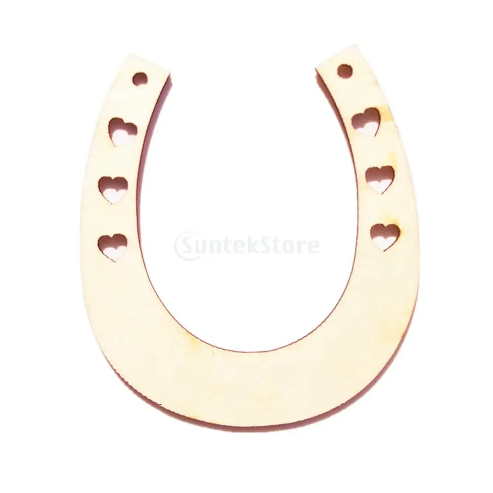 Набор из 12 штук забавных деревянных подков вырез в форме сердца поделки для