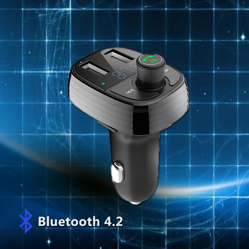 Bluetooth автомобильный комплект MP3 плеер LED Dual USB Автомобильное зарядное устройство