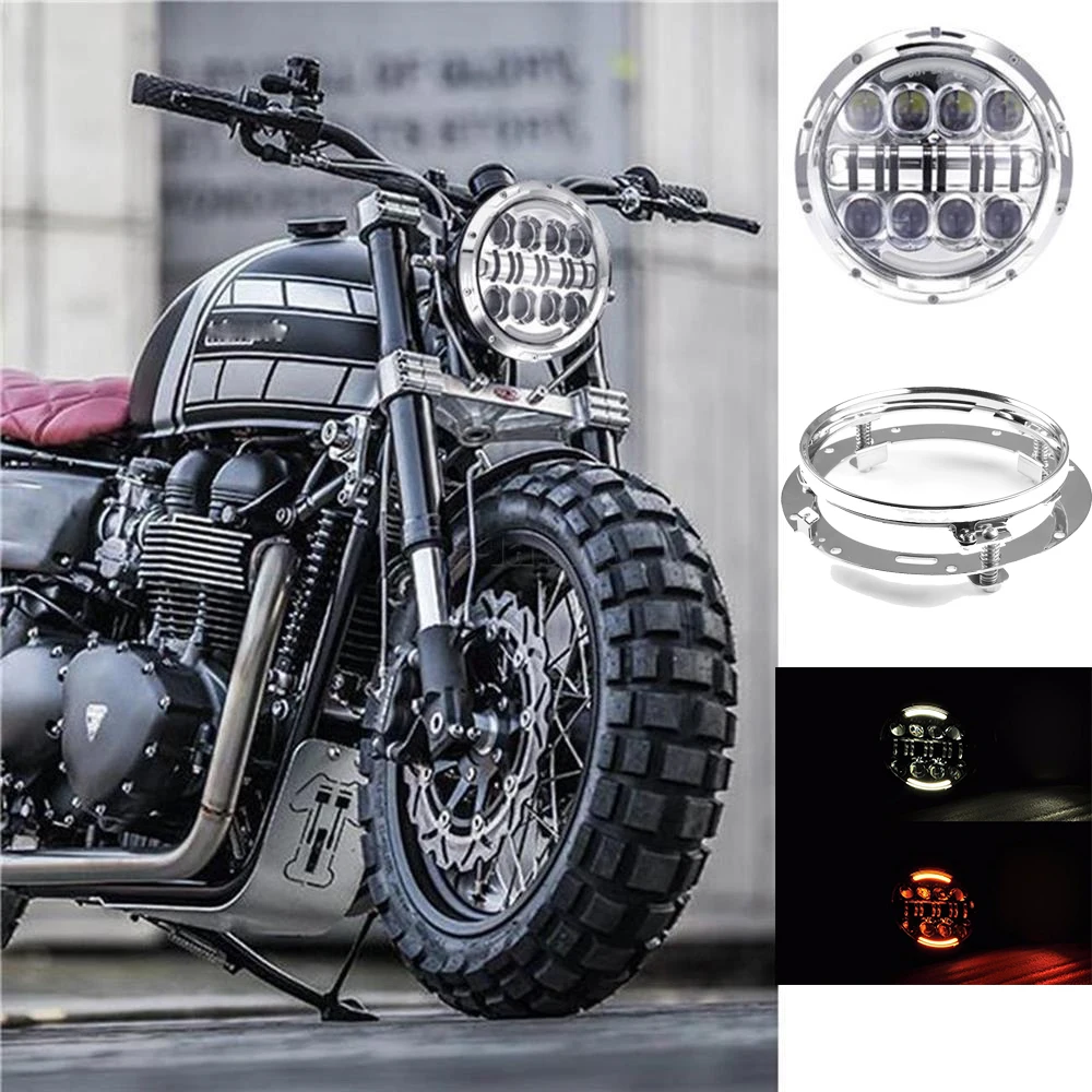 7 дюймовый круглый светодиодный фар Hi/короче спереди и длиннее сзади) Ангел глаз