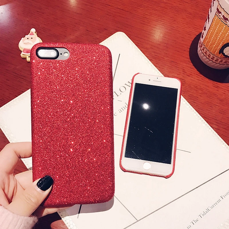 Роскошный блестящий красный мягкий чехол из искусственной кожи для iPhone 7 6 6S Plus на