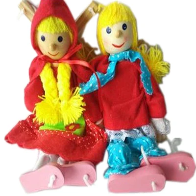 Type 3 Новая забавная игрушка Pull String марионетка для девочек деревянная кукольная игрушка шарнирная кукла- Loveful - Цвет: Type 3