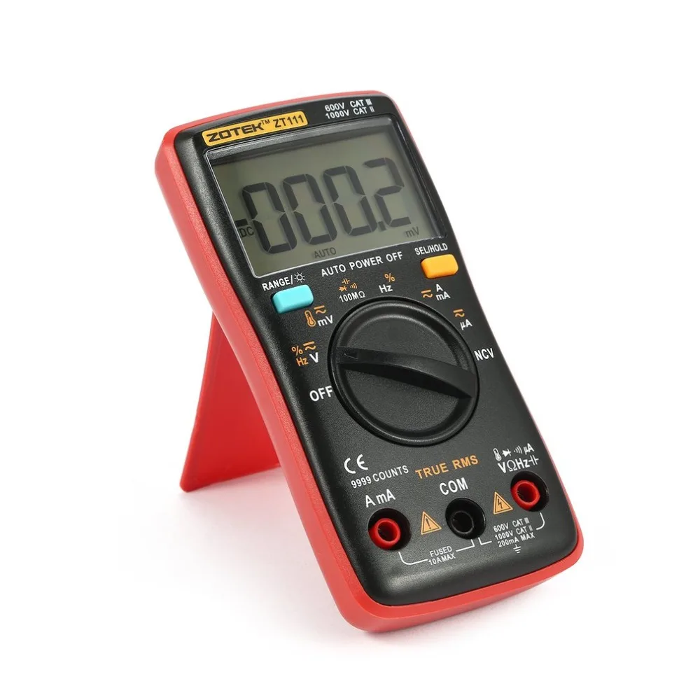 ZOTEK ZT111 мини 9999 отсчетов Диапазон Цифровой мультиметр AC/DC тестер напряжения тока с измерением температуры и NCV