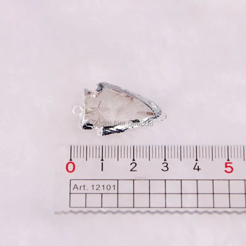 10 шт. ZYZ-4813 ясно кварц Arrowhead разъем, кварц Arrowhead кулон, серебряный обрезная прозрачный кварцевый Золото Стрелка из бисера