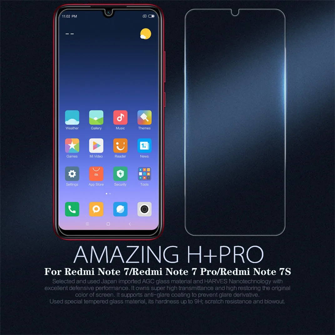 Xiaomi Redmi Note 7 закаленное стекло Note 7S стекло Nillkin H+ PRO Анти-Взрывная Защитная пленка для экрана стекло для Redmi Note7 PRO