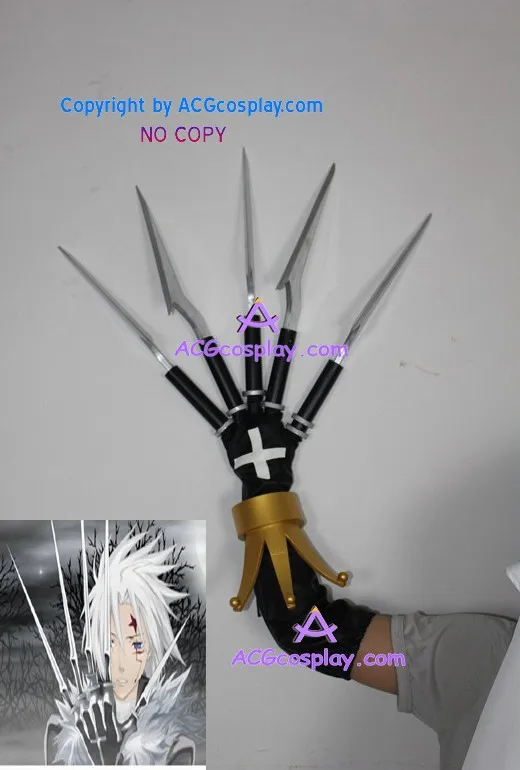 

D.Gray-man Allen Walker Crown Clown claw pvc made include glove cosplay prop