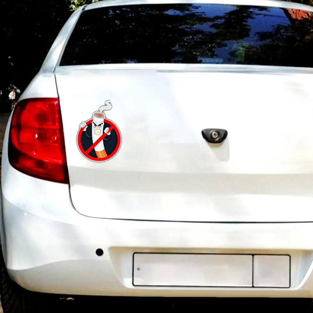 2 шт. наклейки для автомобиля смешной дым-свободный предупреждающий знак