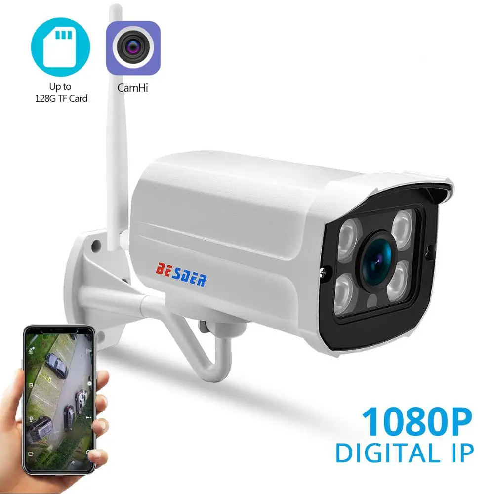 Besder, 720 P, 960 P, 1080 P, CamHi, Wifi, ip-камера, уличная, беспроводная, проводной монитор, пуля, камера, водонепроницаемая, Макс., 128G, sd-карта