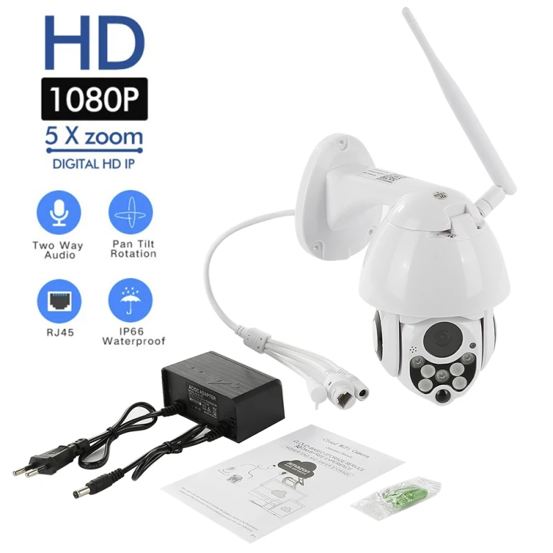 1080P PTZ IP камера Wifi Открытый скоростной купол Беспроводной Wi-Fi камера безопасности Pan Tilt 4X цифровой зум сеть видеонаблюдения