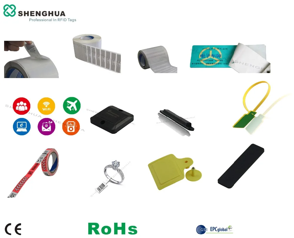 

10pcs Readable Writable UHF Passive RFID Metal Tags with RFID Smart Antenna