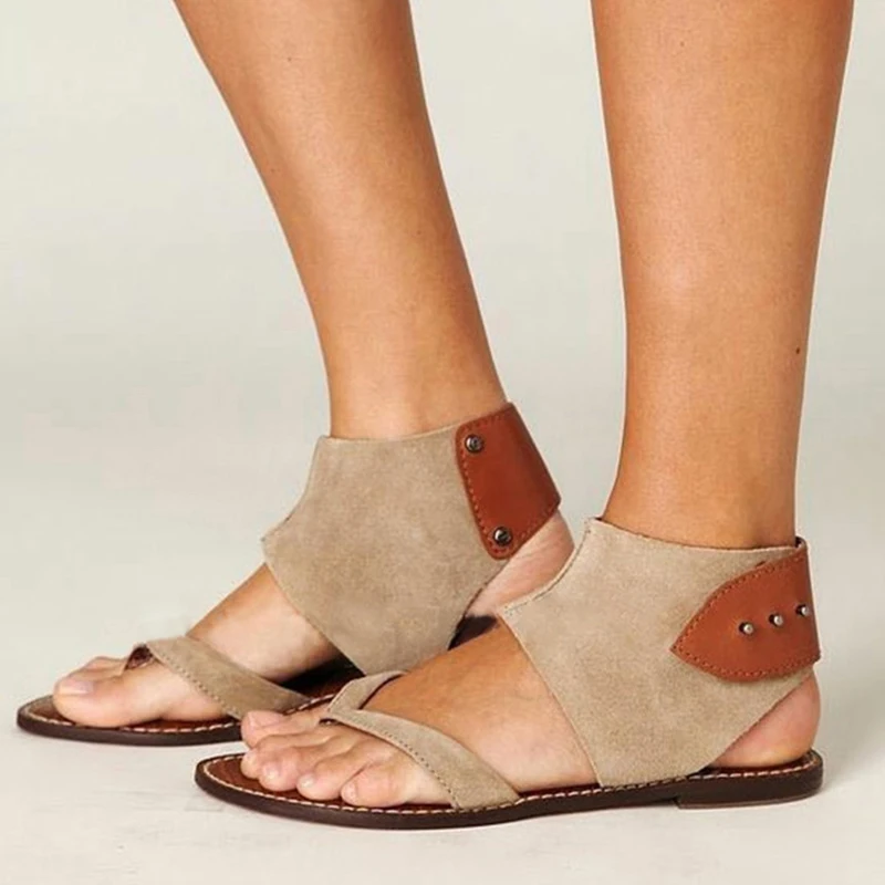 Женские босоножки 2018 из мягкой искусственной кожи Римские сандалии на ремешках