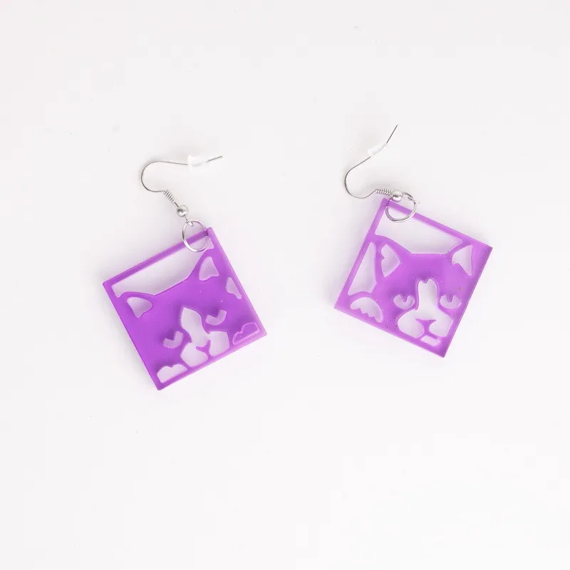 Прекрасные серьги для Для женщин маленькая кошка узор акриловые мотаться