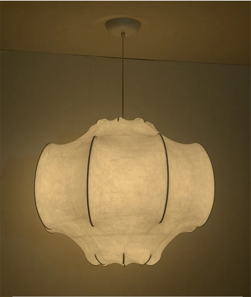 Винтажный подвесной светильник s из белой ткани Шелковый Ретро креативный для
