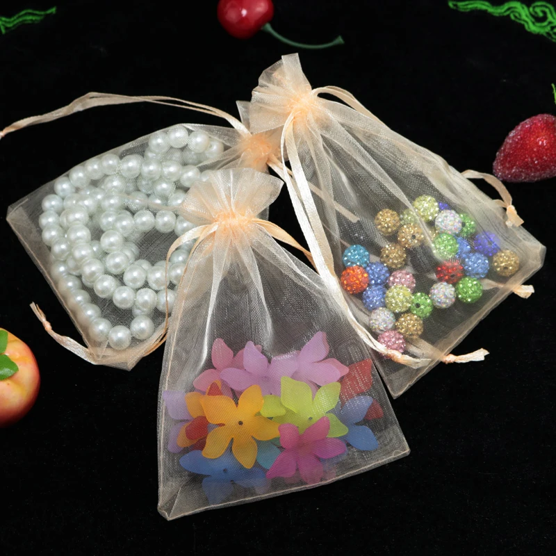 

Wholesale 100pcs/lot Drawable Seashell Small Organza Bags 7x9cm Favor Wedding Christmas Gift Bag Jewelry Packaging Bags& Pouches