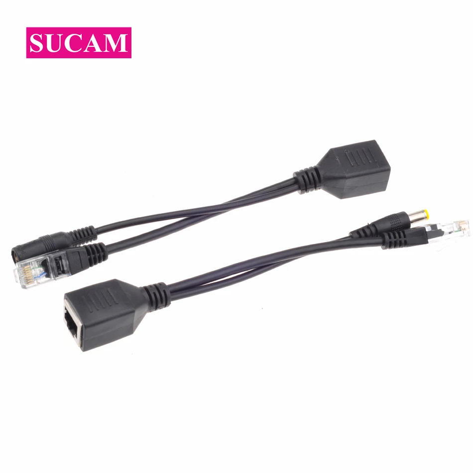 SUCAM 10 пар PoE сплиттер инжектор питание 5 5*2 1 мм пассивный кабель Ethernet адаптер RJ45