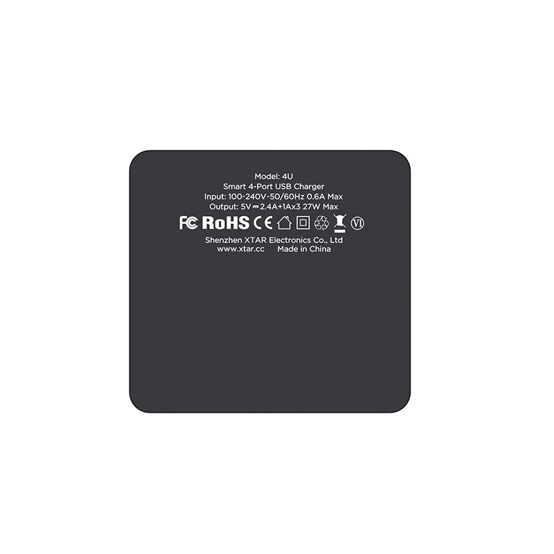 XTAR 4U 27 Вт 4 портовое USB зарядное устройство Макс 2.4A Быстрая зарядка скорость