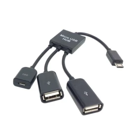 Адаптер Micro USB хоста OTG кабель с двойным портом Hub &amp Power | Компьютеры и офис