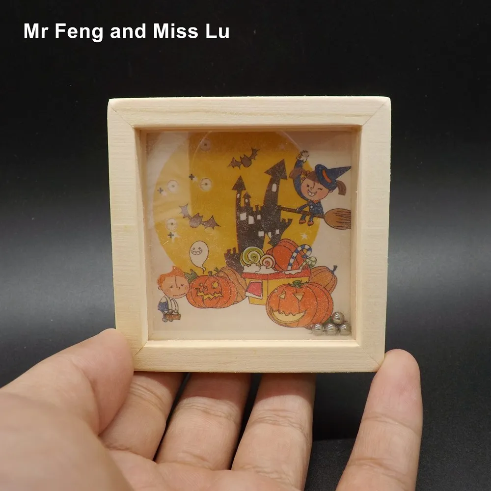 Хэллоуин шаблон деревянная игра головоломка Лабиринт мяч баланс игрушка Новинка