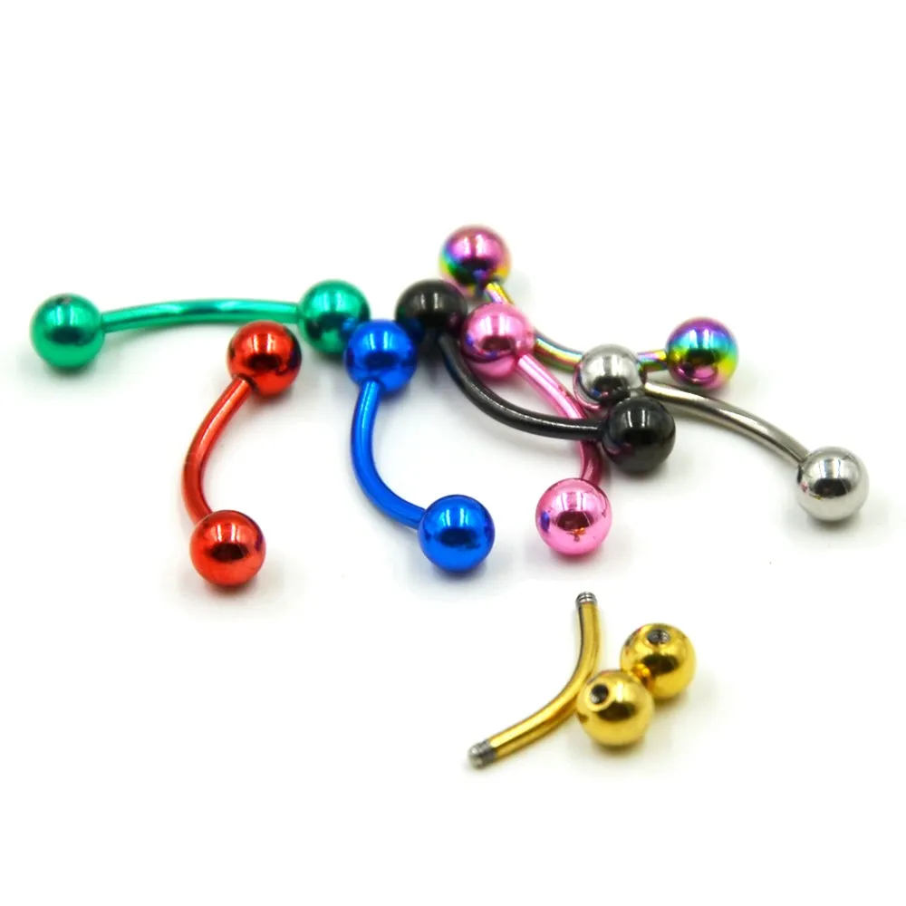 _ Набор анодированных колец для пупка|body jewelry|eyebrow barstongue barbell |