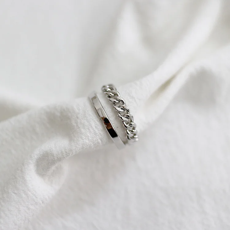925 100% Стерлинговое Серебро Кольца для женщин aneis feminino anelli donna Двухслойное кольцо