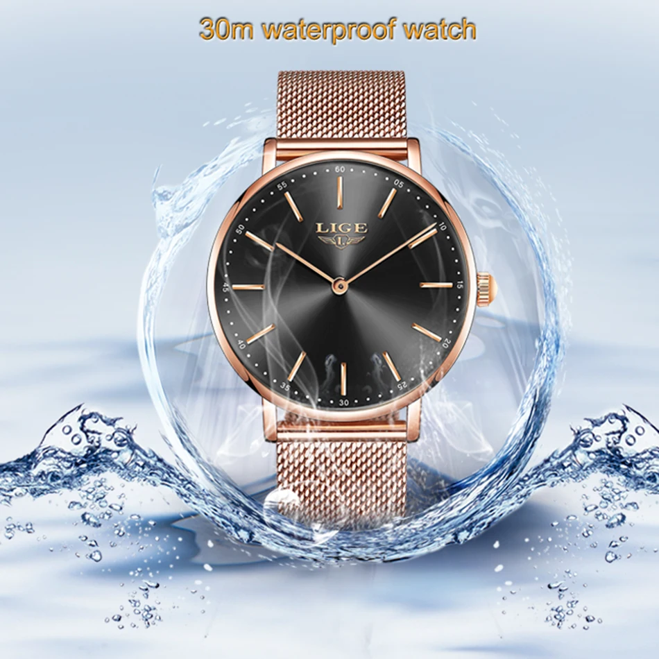 LIGE, новинка, розовое золото, женские часы, Бизнес Кварцевые часы, женские, Топ бренд, роскошные женские наручные часы, женские часы, Relogio Feminin