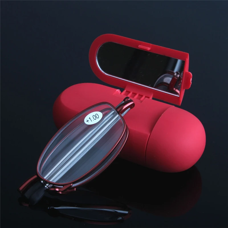 Складные зеркальные очки для чтения с зеркалом макияжа карманные дальнозоркости