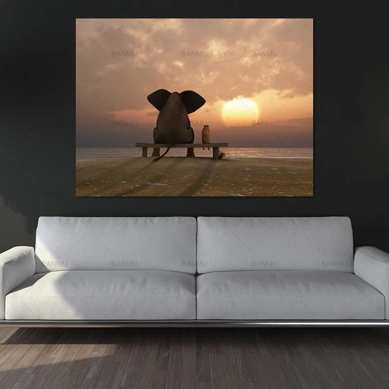 Скандинавская Картина на холсте настенная живопись милый поросенок изображение