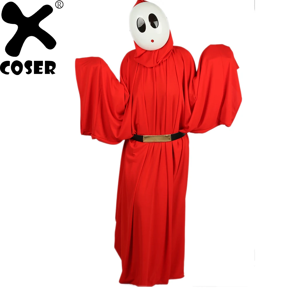 XCOSER Супер Марио застенчивый парень костюм ярко красный халат с капюшоном Косплей