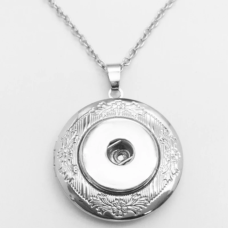 Новый Медь фоторамка медальоны кулоны из нержавеющей стали ожерелье с кнопкой (fit