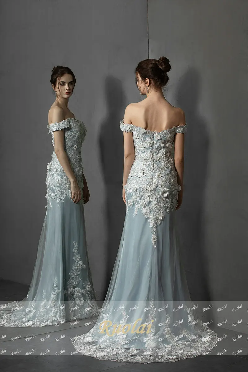 Новое поступление длинное вечернее платье с 3D цветочной аппликацией фатиновые