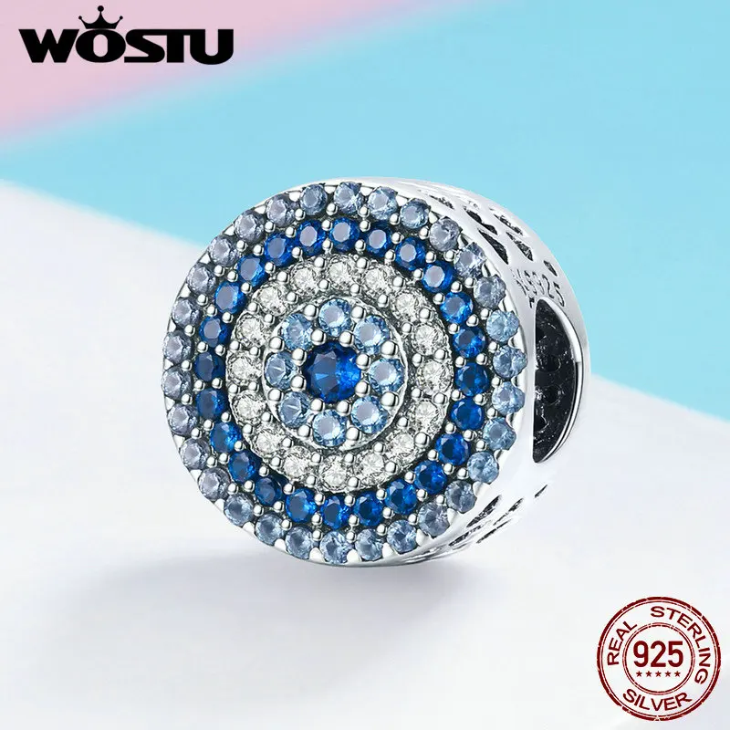 WOSTU 2019 хит продаж 925 пробы серебряный браслет Samsara Eye амулеты из бисера подходит