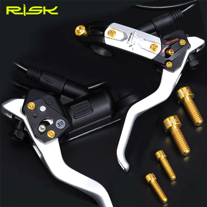

RISK 20pcs/set Mountain Bike Brake Handle Lever Screw Titanium MTB Bicycle XT775 Hydraulic Disc Brake Oil Cylinder Lid Bolts