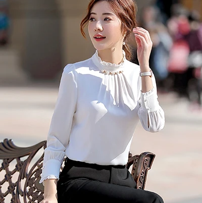 White Blouse Женский элегантный брючный костюм, тонкий, модный, формальный, черный, белый, длинный рукав, симметричный блейзер с брюками, офисный Женский Костюм 4XL - Цвет: White Blouse