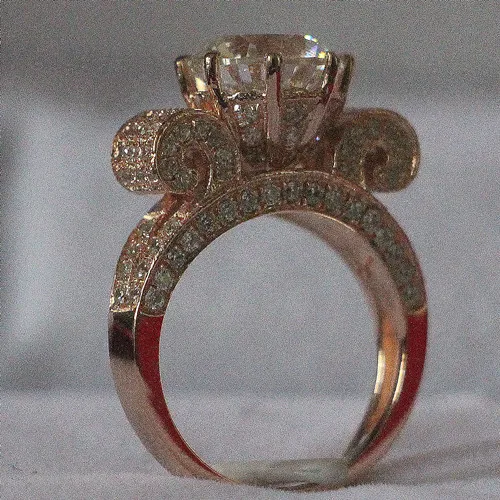 

Never Fade Rose Gold 14K Amazing Splendid Superb Jewelry 3CT Diamond Engagement Ring for Women Colorful Gold Ring