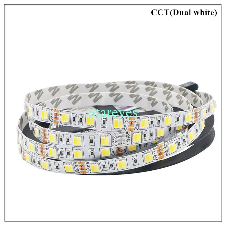 100 шт. SMD5050 DC12V 300 светодиодный 5 м RGB+ CCT W& WW светодиодные ленты двойной белый 2 в 1 цветовая температура светодиодный ленточный светильник