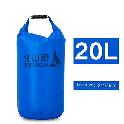 Blue 20L Сверхлегкая водостойкая сумка походы водостойкая сумка для плавания пляжная силиконовая Упаковка сухой мешок 5/10/20/30L - Цвет: Blue 20L