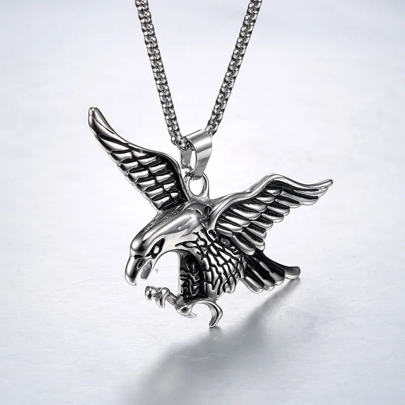 Цзин Цзян ожерелье из нержавеющей стали цвета животных Орел моды ретро колье с