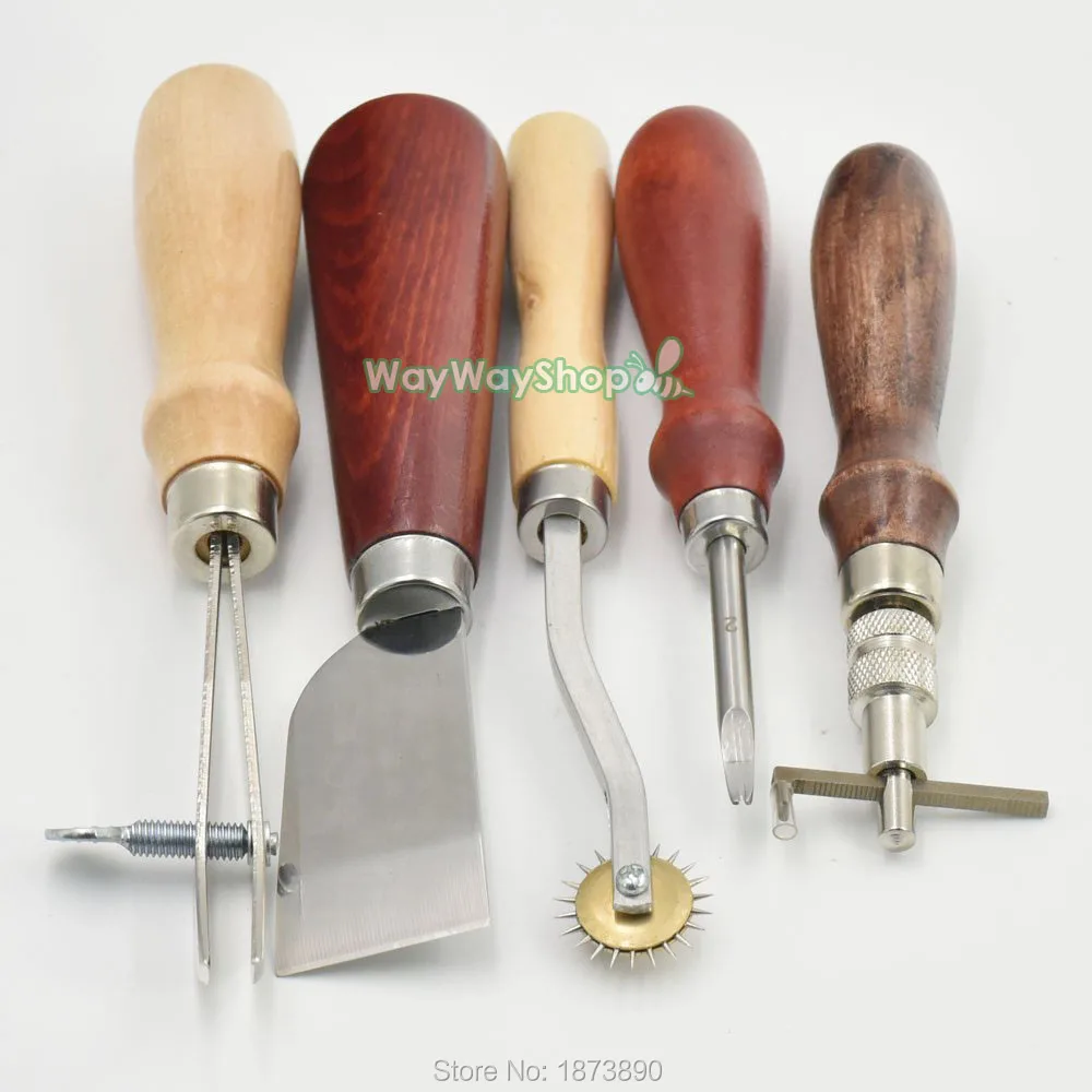 Набор инструментов для шитья кожи 5 видов набор шил с деревянными краями | Дом и