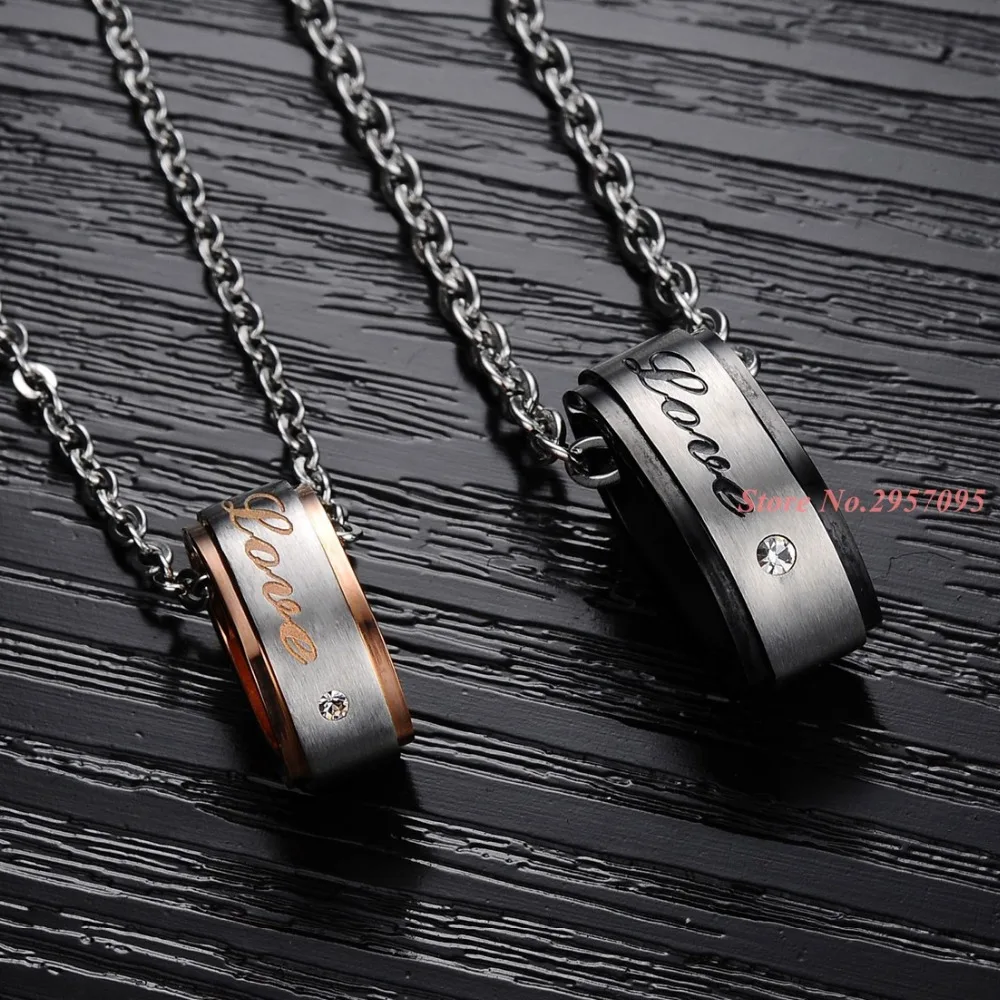 Любовь судьба бренд двойной кулон Нержавеющая сталь Цепочки и ожерелья Лидер