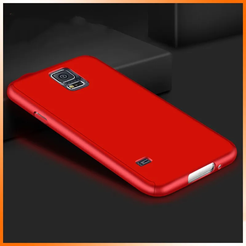 Beira 360 Degree Full Coverage Hard PC Phone Case For Samsung Galaxy S5 Glass Gift Shockproof Coque Cover Housing |
