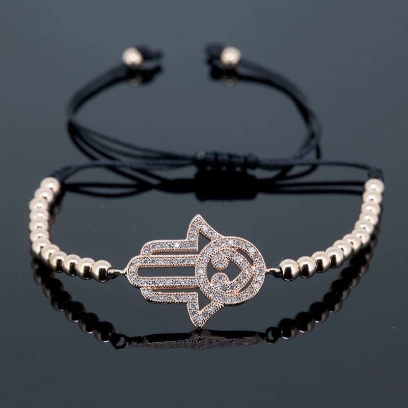 Шарм проложить белый Фианит Циркон Большие Подвески в виде руки хамсы медные