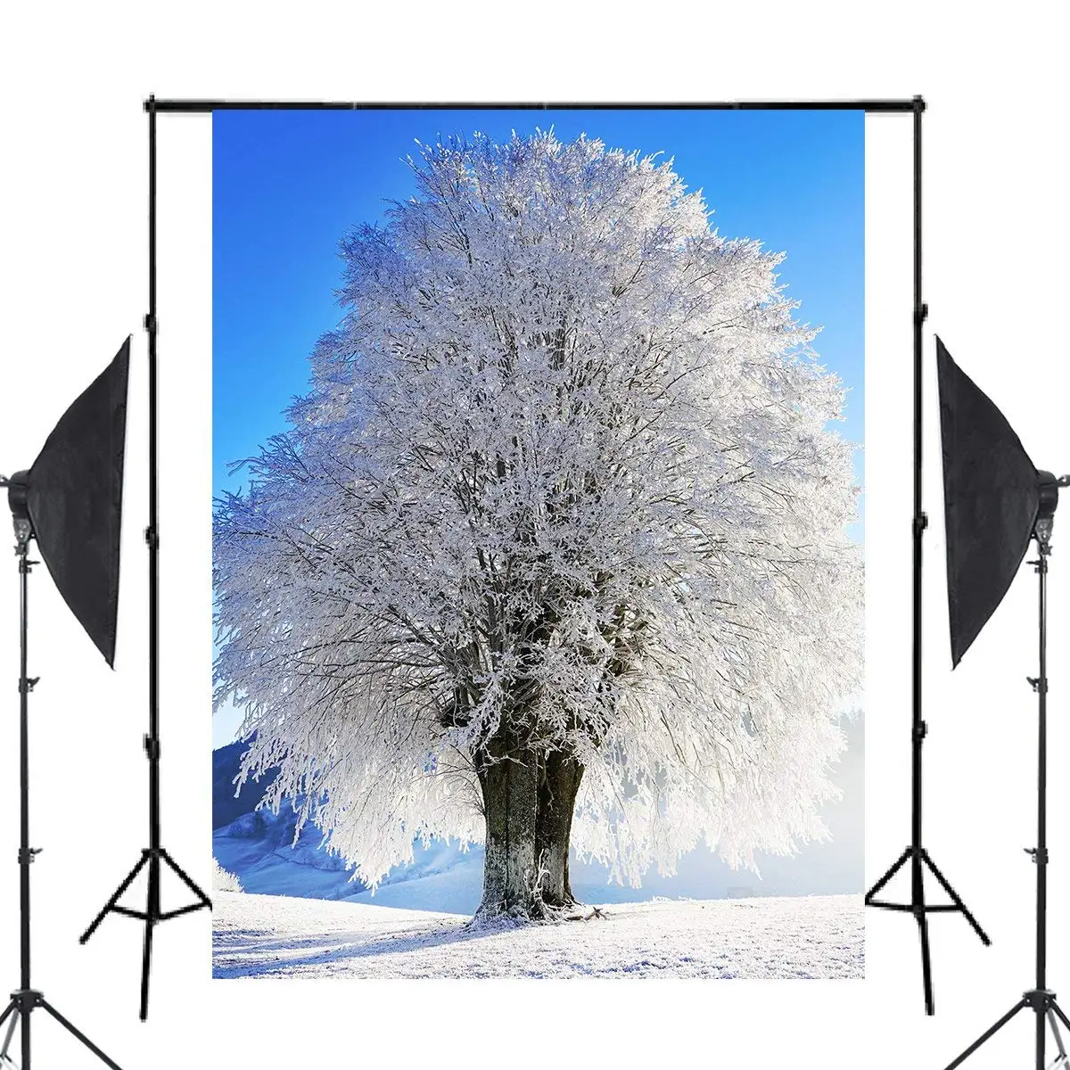Фон для фотосъемки с изображением идиллического пейзажа зимней стены 150x220 см |