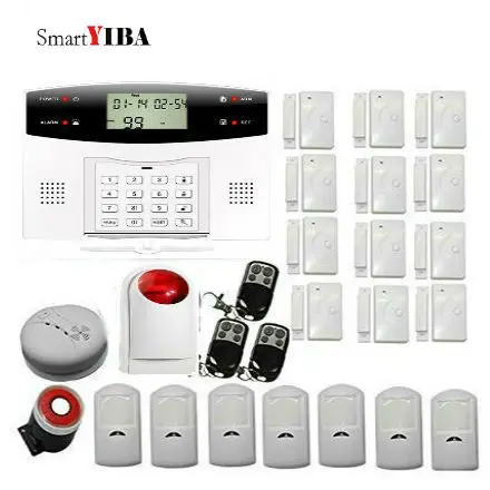 

SmartYIBA Residential Alarm GSM Alarm System Security Home with Smoke Sensor Flash Siren SMS Alert Auto Dial GPRS Burglar Alarm