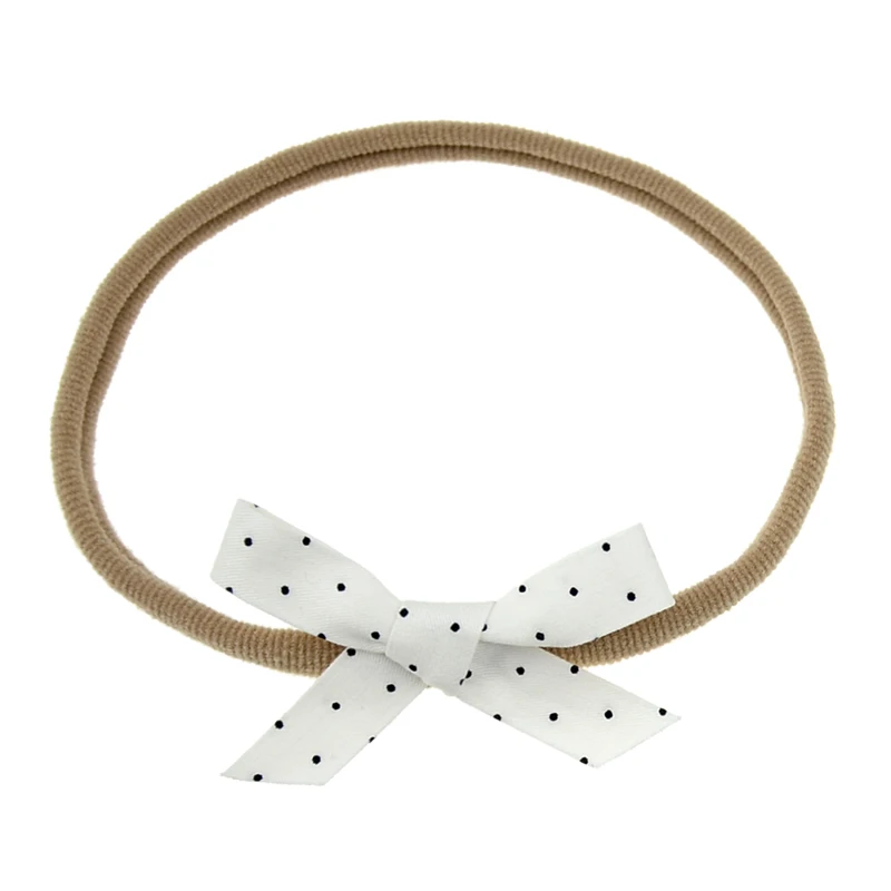 New Baby newborn girl Nylon bow headband elastic white dot grey stripe hairband hair accessories bebes bandeau photography pros | Детская