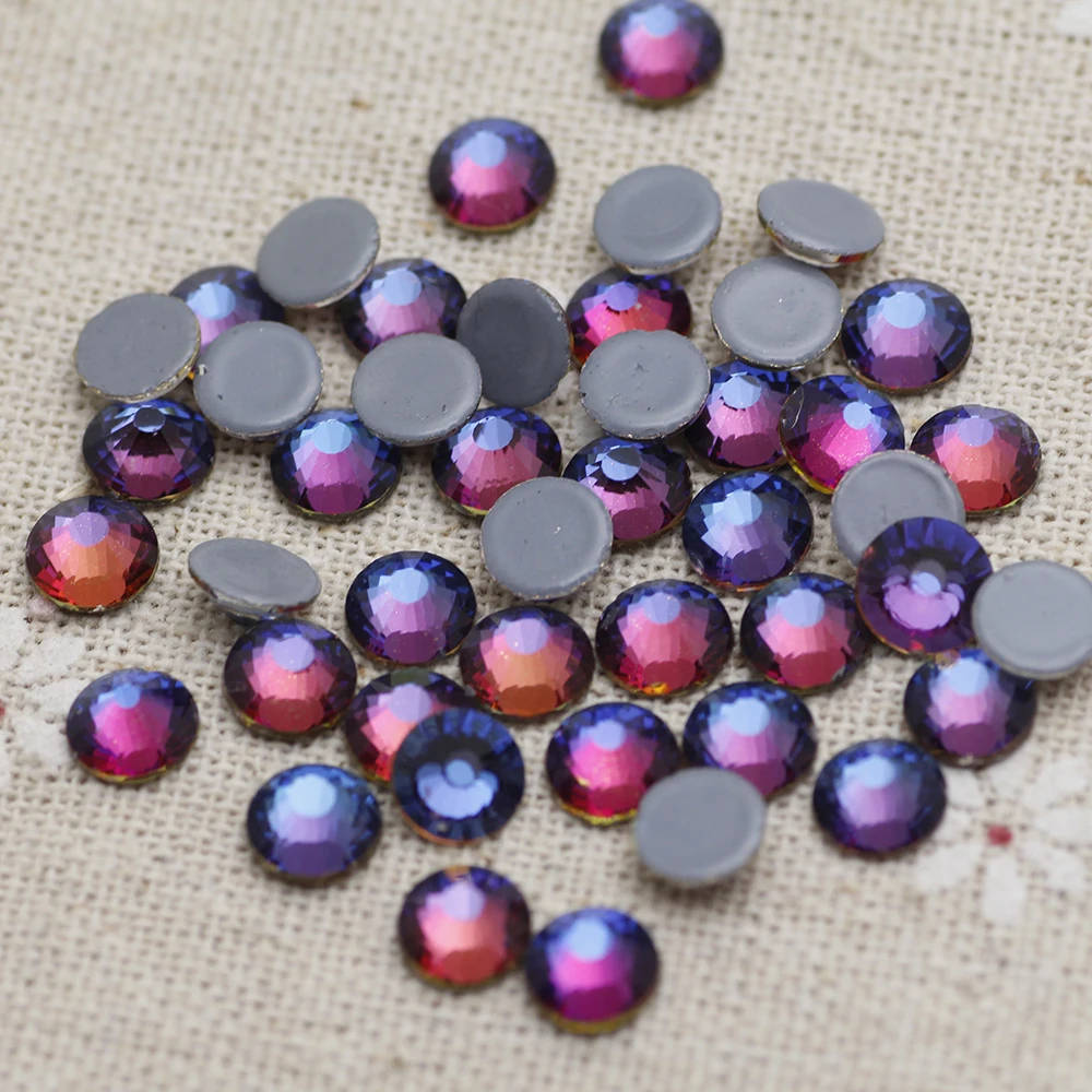 Высокое качество Горячая фиксация горный хрусталь пламя синий SS6 до SS30 стекло