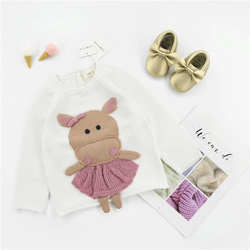 Осенний Детский свитер для девочек длинные рукава caracter пуловер с рисунком regualr