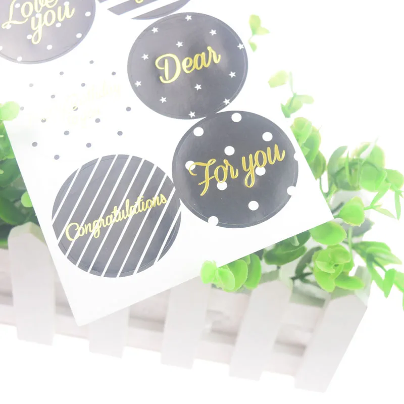 Золотая черная наклейка s party birthday Love you штамп DIY Ручная работа для блокнота для выпечки торта этикетка клейкая упаковка Xmas Уплотнительная наклейка