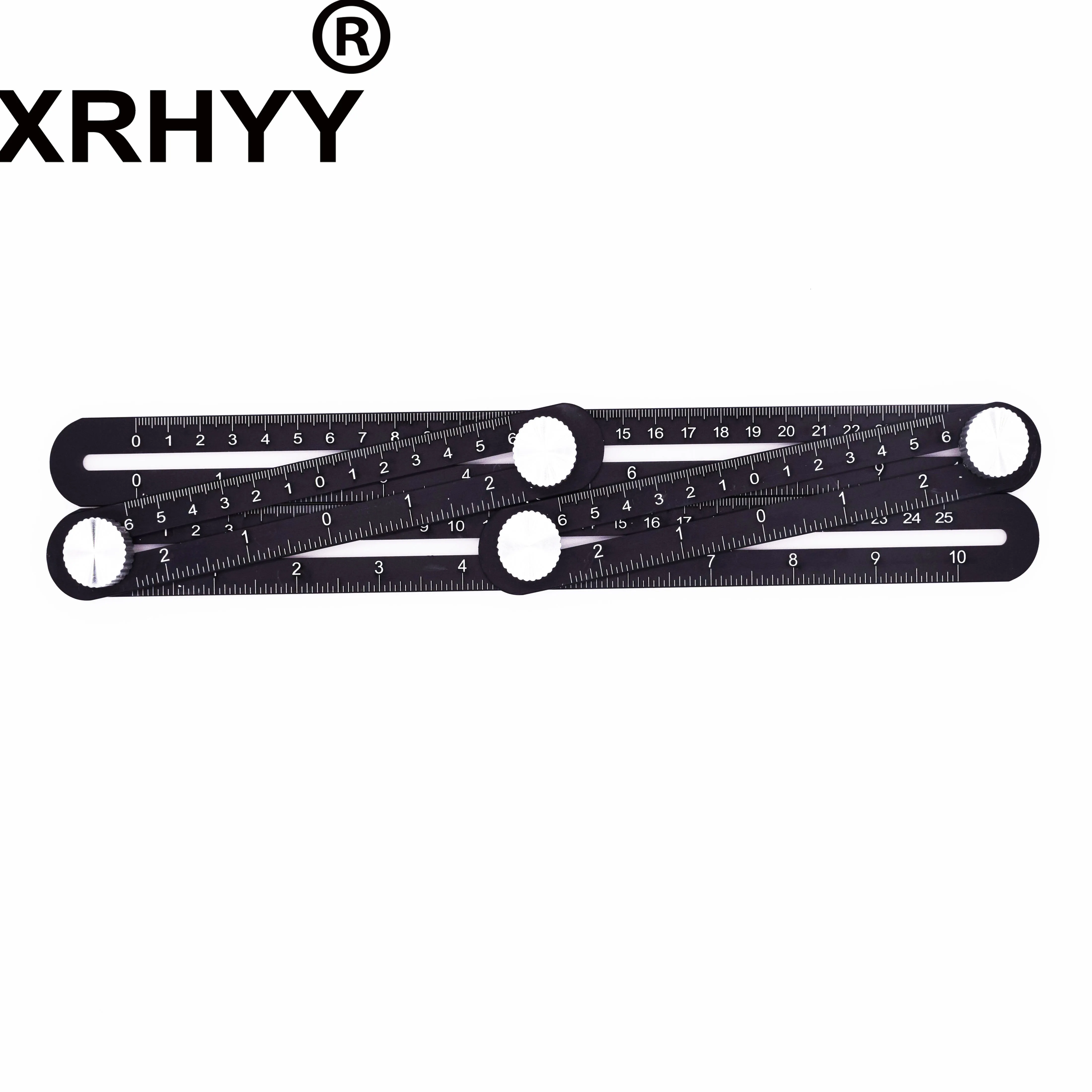 XRHYY многофункциональная многоугольная Регулируемая измерительная линейка из металлического алюминиевого сплава универсальная угловая линейка