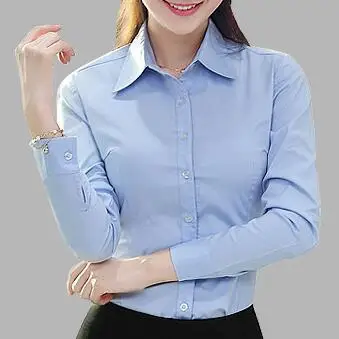 

2020 OL White Shirt Women Cardigan Office Ladies' Long Sleeve Tops White Slim Blouses Shirts Women Work Shirt 5XL